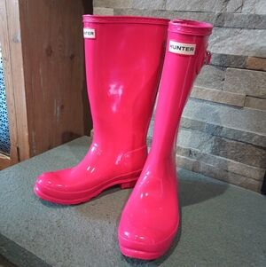 Hunter Original Tall Gloss Waterproof Rain Boots Size 5